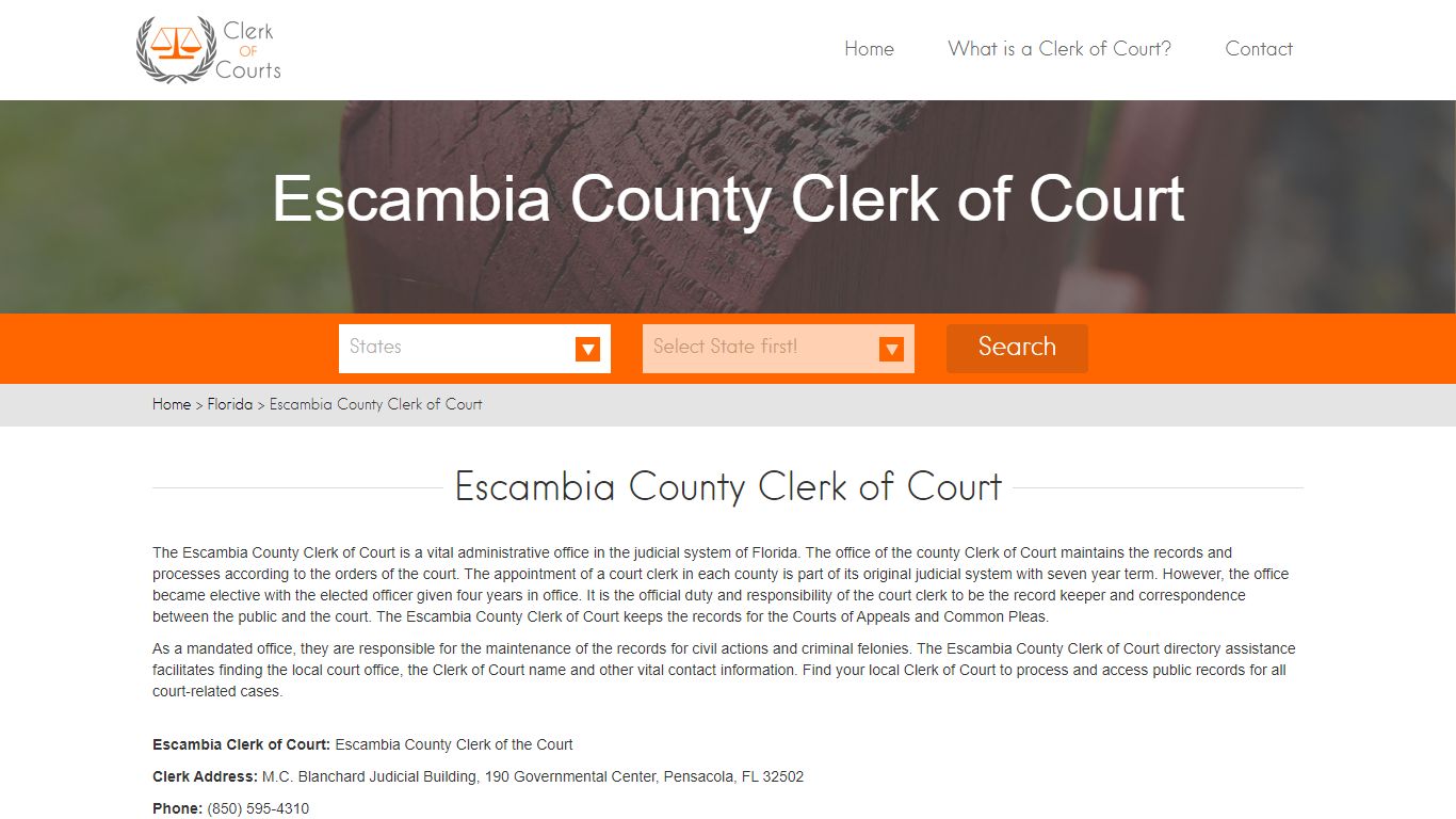 Clerk of Court - Website