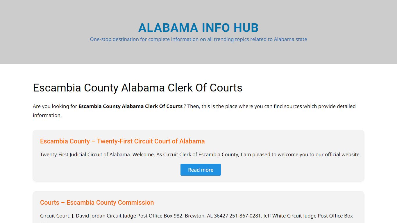 Escambia County Alabama Clerk Of Courts – Alabama Info Hub